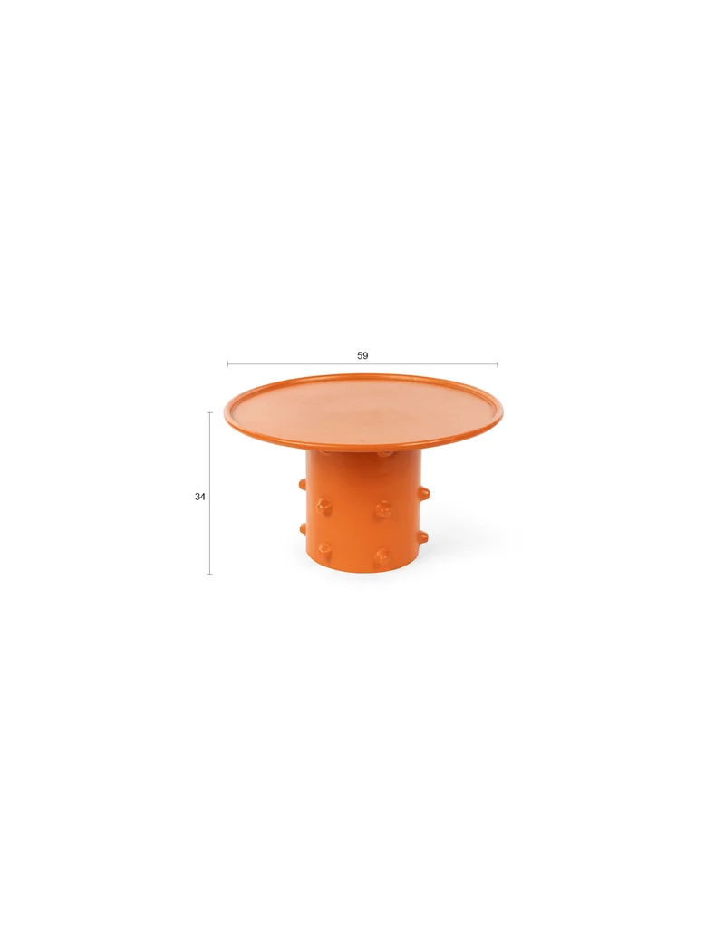 Bold Monkey Couchtisch Pinch Me – Orange, Aluminium, 59 × 59 × 34 cm
