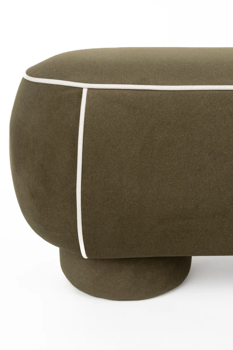 White Label Living Bank Marina L – Grün, Polyester, 44 × 121 × 47 cm