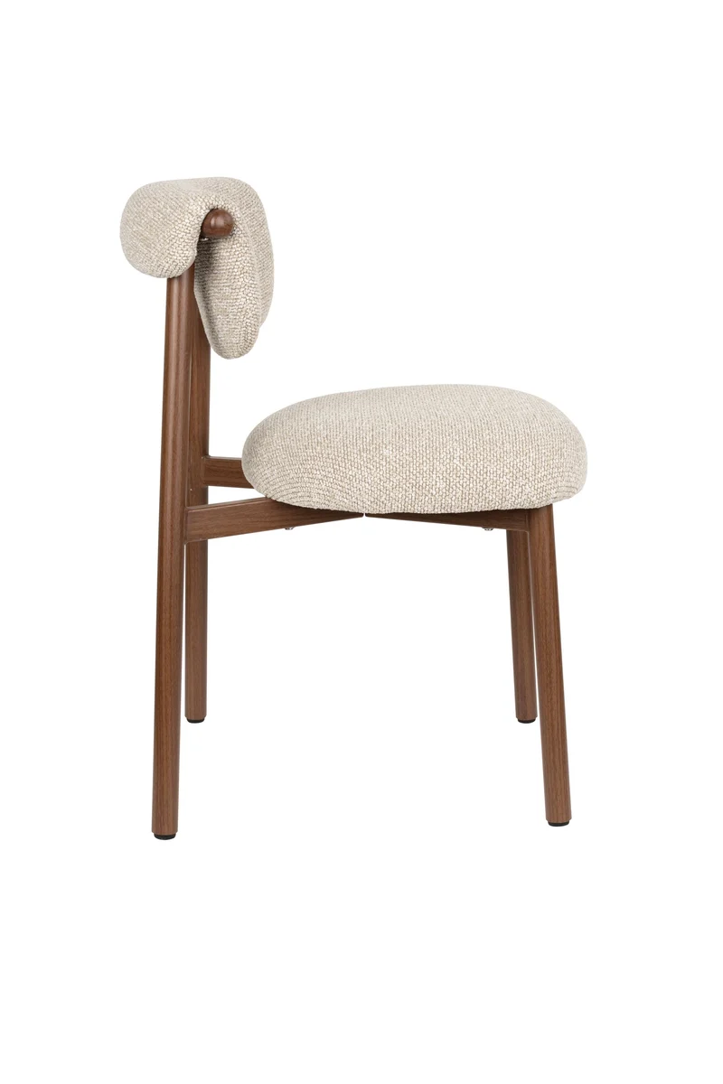 White Label Living Stuhl Lee – Braun, Polyester, 57 × 46 × 78 cm, 2er-Set