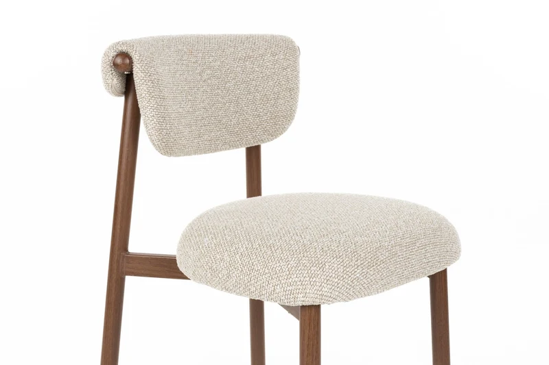 White Label Living Stuhl Lee – Braun, Polyester, 57 × 46 × 78 cm, 2er-Set