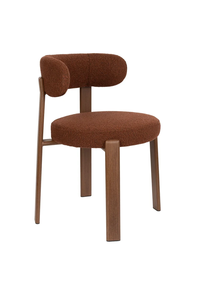White Label Living Stuhl Robyn – Braun, Polyester, 52 × 48 × 74 cm, 2er-Set