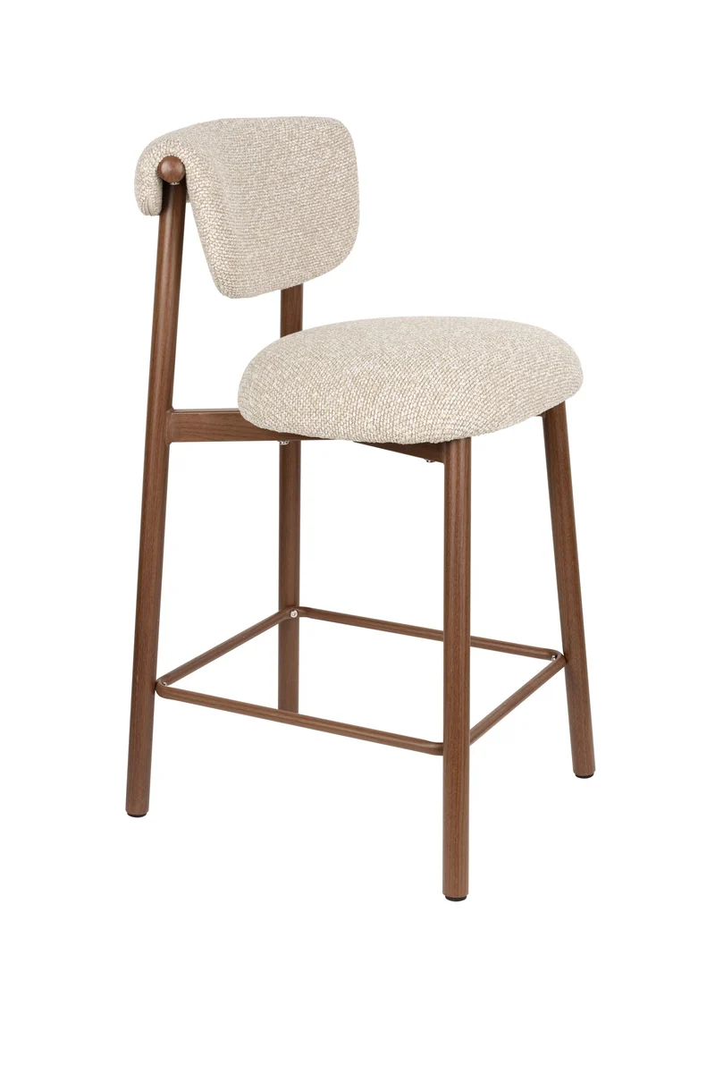 White Label Living Tresenstuhl Lee – Braun, Polyester, 52,5 × 43,5 × 89,5 cm, 2er-Set