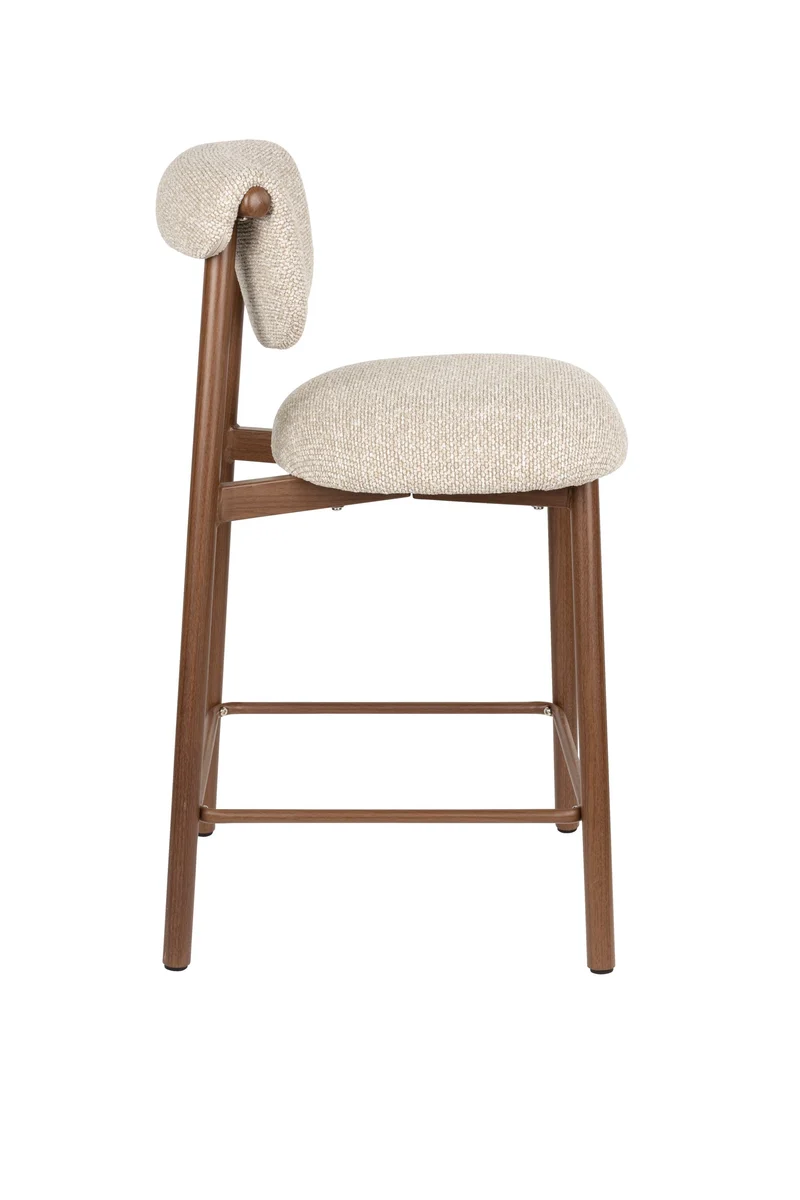 White Label Living Tresenstuhl Lee – Braun, Polyester, 52,5 × 43,5 × 89,5 cm, 2er-Set