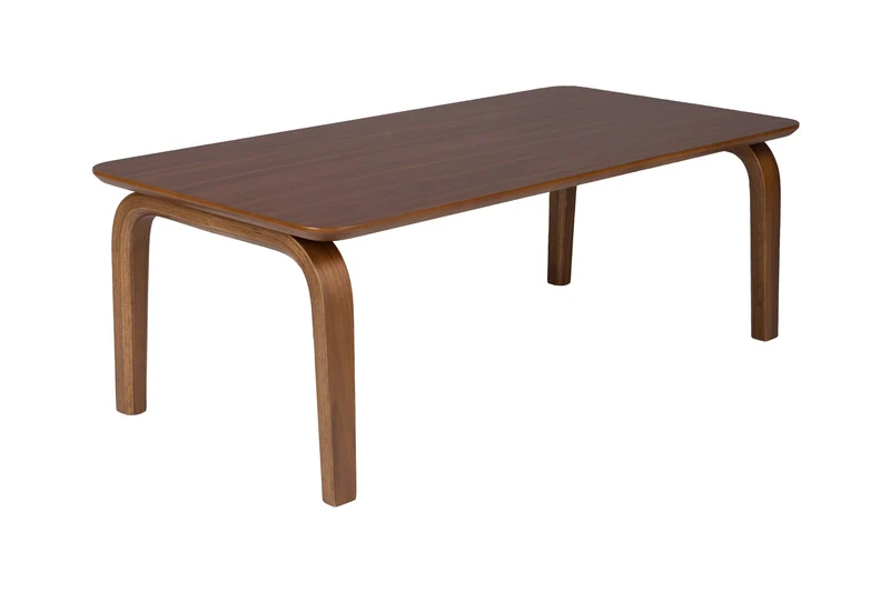 White Label Living Couchtisch Walden – Braun, Gummibaumholz, 100 × 50 × 40 cm