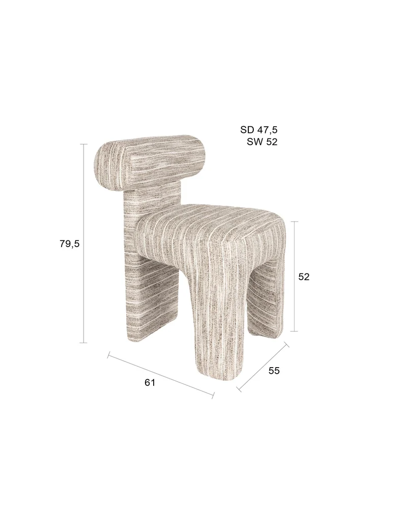 White Label Living Stuhl Vana – 61 × 55 × 79,5 cm