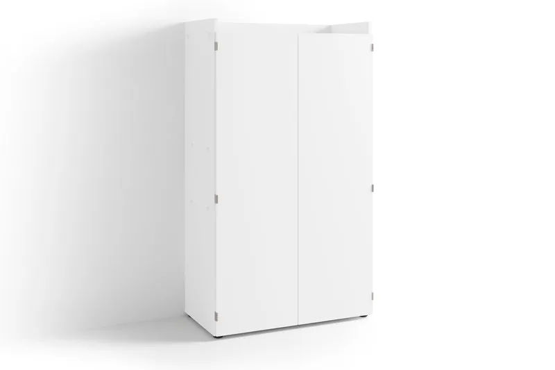 Sekretär JANNE / Sekretär matt weiß oder Artisan Eiche (Eiche-Optik) / Office-Schrank mit 2 Türen / platzsparend / Grifflos / B 80, H 141, T 40 cm