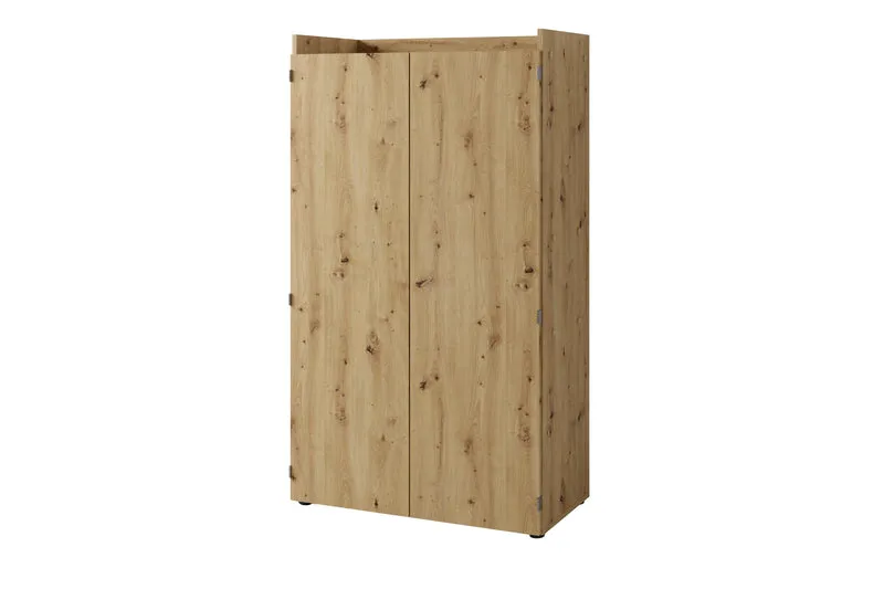 Sekretär JANNE / Sekretär matt weiß oder Artisan Eiche (Eiche-Optik) / Office-Schrank mit 2 Türen / platzsparend / Grifflos / B 80, H 141, T 40 cm