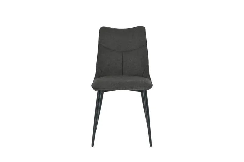 Esszimmerstuhl 2er Set CARLO / Webstoff taupe oder anthrazit / Gestell Metall schwarz / B 59, H 88, T 47 cm