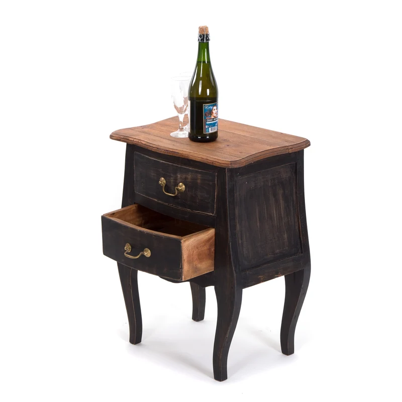 KOMMODE "LOUIS" | Mahagoni, 64x48x35 cm (HxBxT) | Telefontisch | Farbe: 04 schwarz-natur