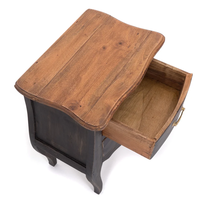KOMMODE "LOUIS" | Mahagoni, 64x48x35 cm (HxBxT) | Telefontisch | Farbe: 04 schwarz-natur