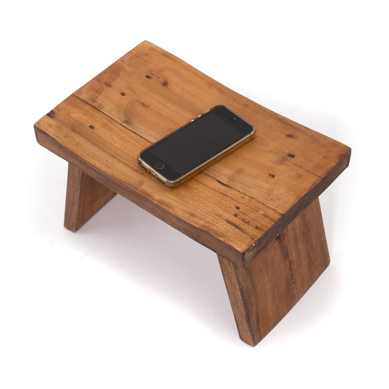 NOSTALGISCHER FUßHOCKER "SCHEMEL" | Mahagoni | Holzhocker | Farbe: 08 honigfarben gewachst