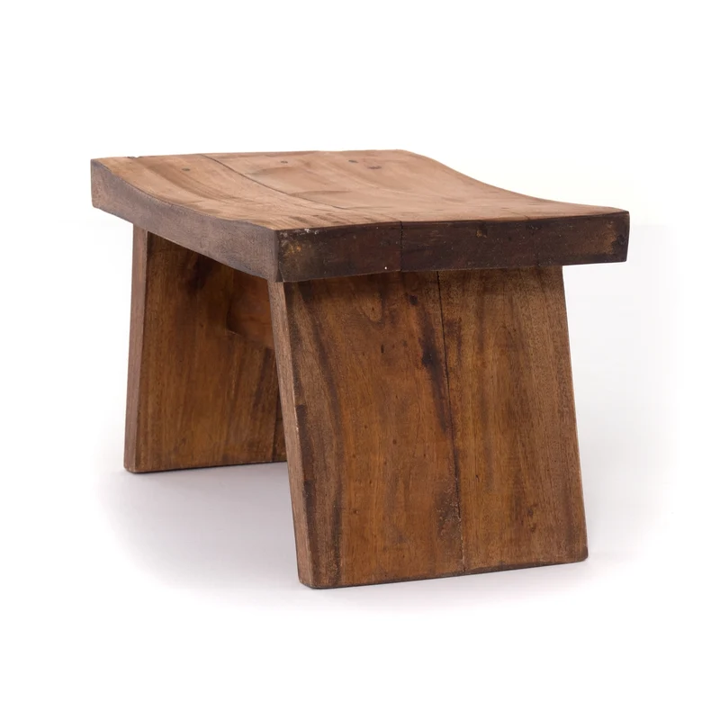 NOSTALGISCHER FUßHOCKER "SCHEMEL" | Mahagoni | Holzhocker | Farbe: 08 honigfarben gewachst