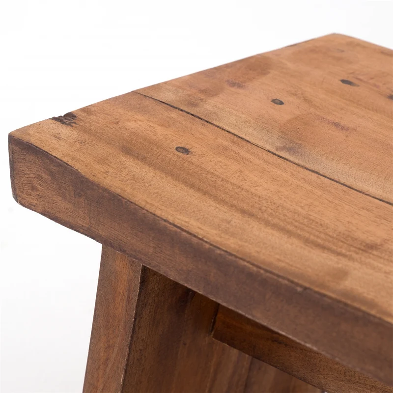NOSTALGISCHER FUßHOCKER "SCHEMEL" | Mahagoni | Holzhocker | Farbe: 08 honigfarben gewachst