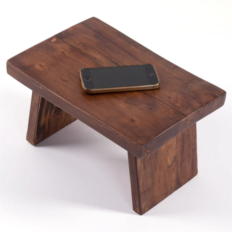 NOSTALGISCHER FUßHOCKER "SCHEMEL" | Mahagoni | Holzhocker | Farbe: 02 hellbraun