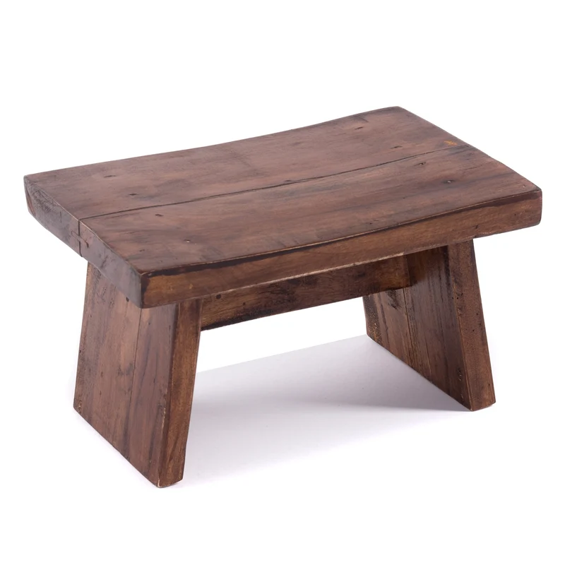 NOSTALGISCHER FUßHOCKER "SCHEMEL" | Mahagoni | Holzhocker | Farbe: 02 hellbraun