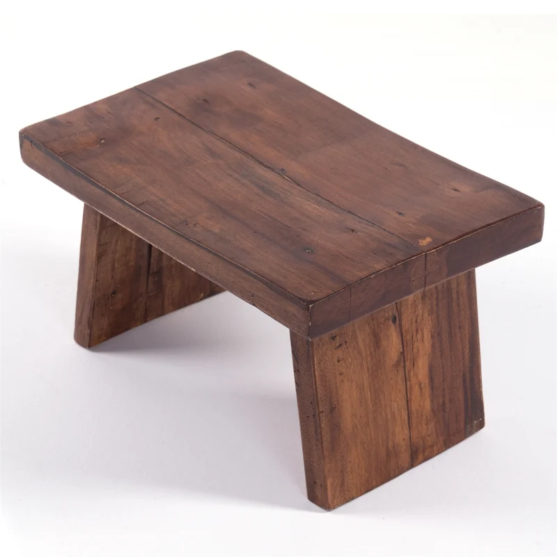 NOSTALGISCHER FUßHOCKER "SCHEMEL" | Mahagoni | Holzhocker | Farbe: 02 hellbraun