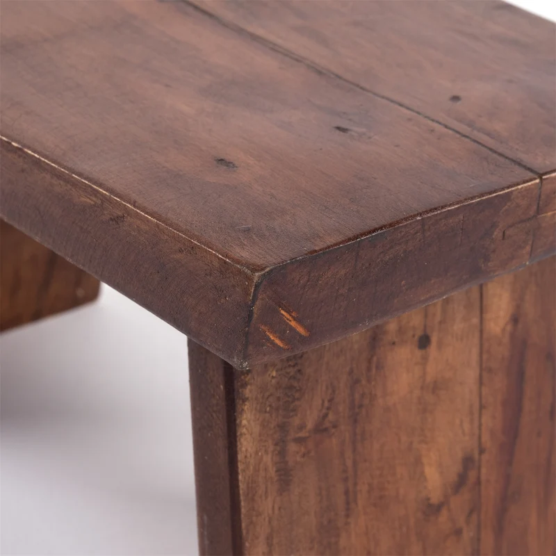 NOSTALGISCHER FUßHOCKER "SCHEMEL" | Mahagoni | Holzhocker | Farbe: 02 hellbraun