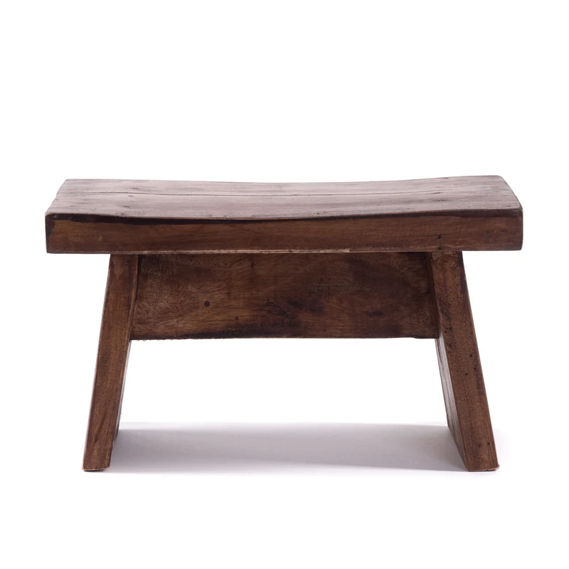 NOSTALGISCHER FUßHOCKER "SCHEMEL" | Mahagoni | Holzhocker | Farbe: 02 hellbraun