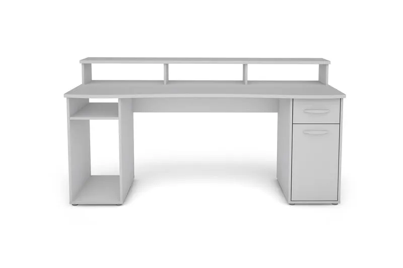 Schreibtisch FANTASTIC / XXL Gaming-Tisch in anthrazit oder weiß / Mit viel Stauraum und einer breiten Borte auf der Tischplatte / Computer-Tisch / PC / Arbeits-Tisch / 180x93x65cm (BxHxT)