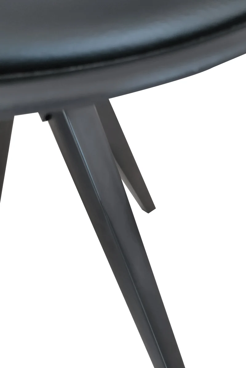 Esszimmerstuhl 2er Set Kira / Kunstoff, Kunstleder in schwarz oder weiß / Gestell Metall in Eiche-Optik foliert oder schwarz / Esszimmerstuhl / Wohnzimmerstuhl / bis 110 kg / B 48, H 86, T 55,5 cm