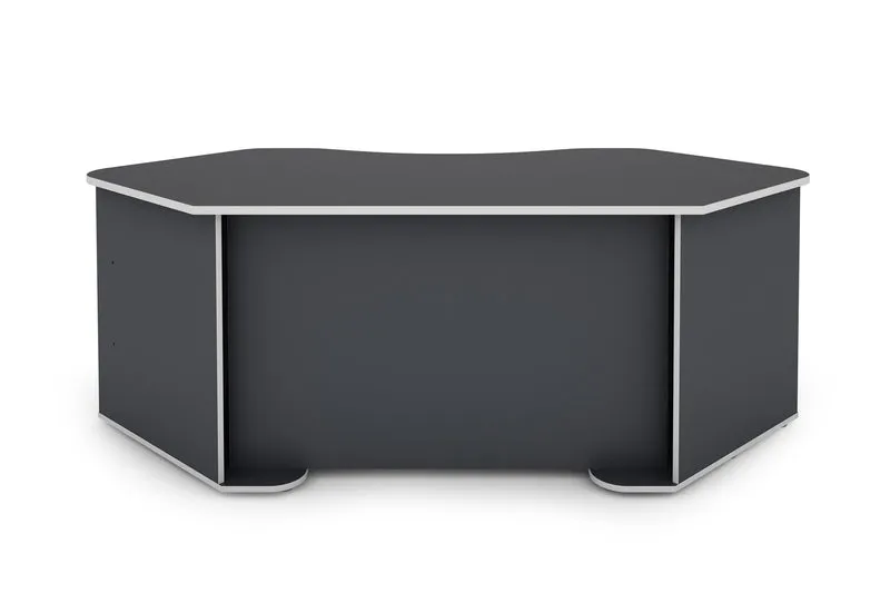 Schreibtisch THANATOS / Gaming-Tisch in anthrazit mit Kanten in rot, weiß oder anthrazit / Eck-Schreibtisch mit viel Stauraum und XXL Tischplatte / Computer-Tisch / PC / Arbeits-Tisch / 198x76x85cm (BxHxT)