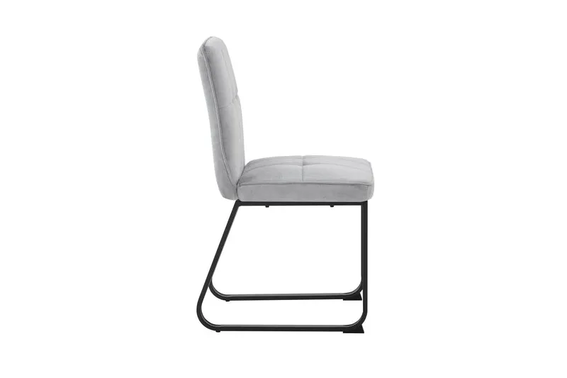 Esszimmerstuhl 2er Set Talea / Webstoff in dunkelgrau oder hellgrau / Gestell Metall in schwarz pulverbeschichtet / Küchenstuhl / Wohnzimmerstuhl / bis 120 kg / B 46, H 86, T 55 cm