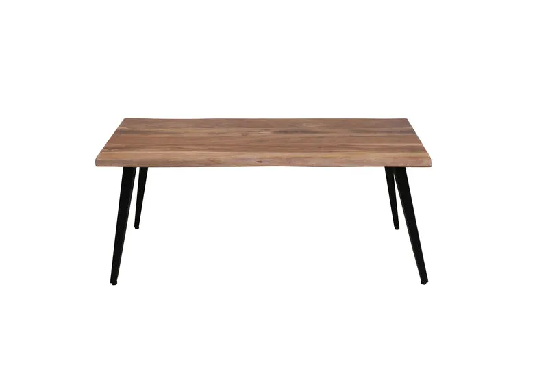 Couchtisch CADDY / Akazie natur, Metall schwarz / mit Baumkante / B 60, H 45, T 60 cm oder B 110, H 45, T 60 cm