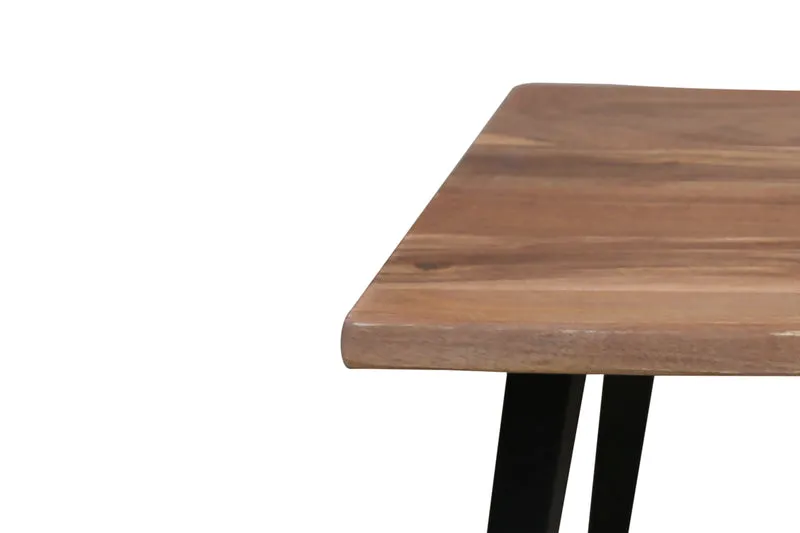 Couchtisch CADDY / Akazie natur, Metall schwarz / mit Baumkante / B 60, H 45, T 60 cm oder B 110, H 45, T 60 cm