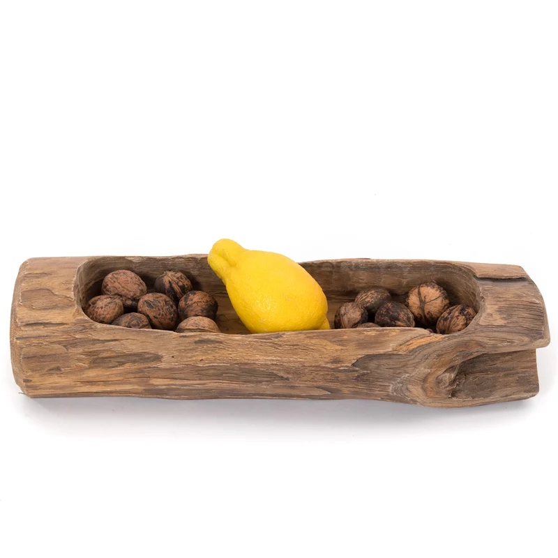Naturholzschale "FIORE 40" | 40x13 cm (BxT), Teakholz | Holzschale