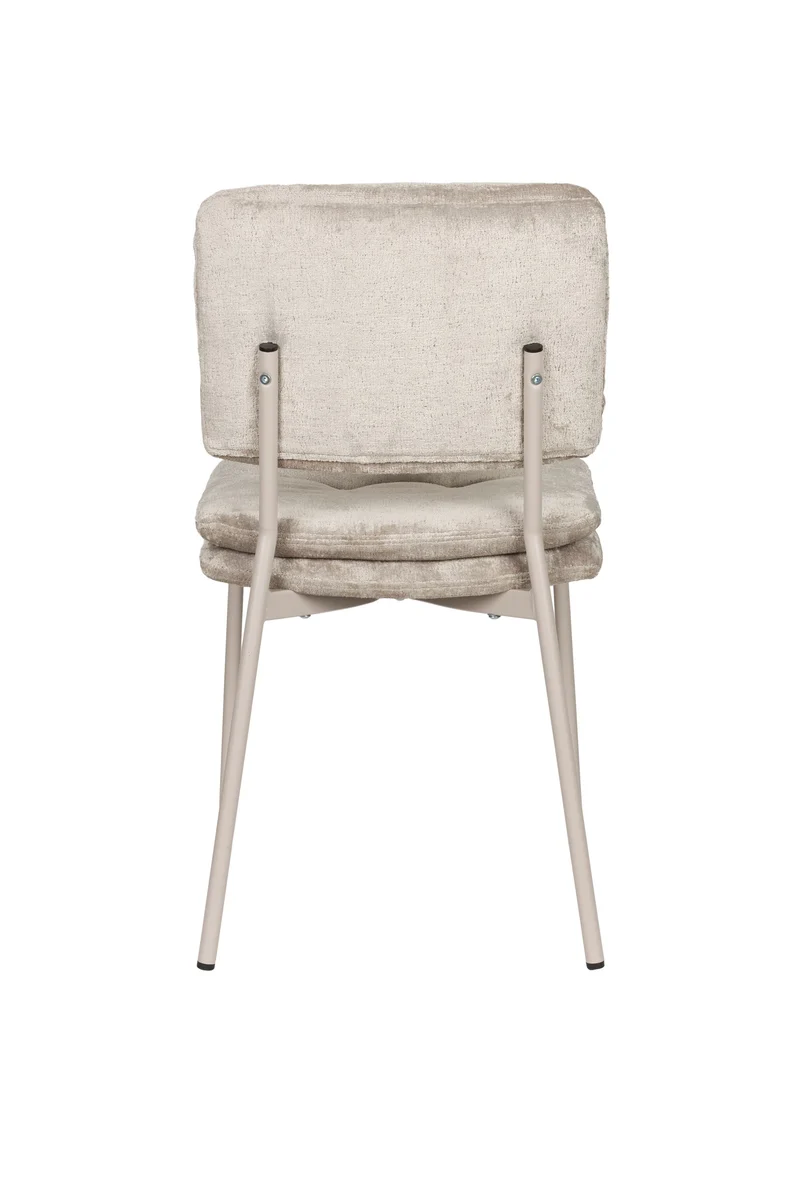 White Label Living Stuhl Franck – Beige, Polyester, 52,5 × 44 × 80,5 cm, 2er-Set