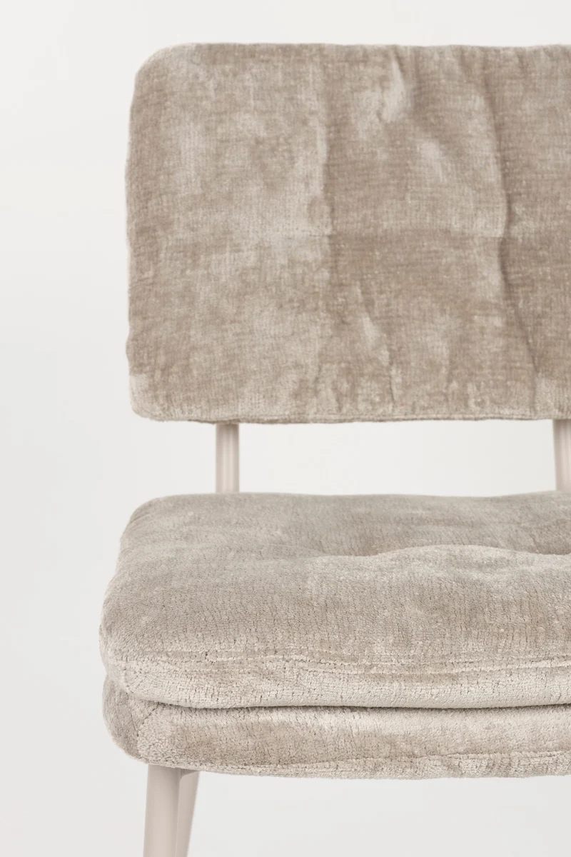 White Label Living Stuhl Franck – Beige, Polyester, 52,5 × 44 × 80,5 cm, 2er-Set
