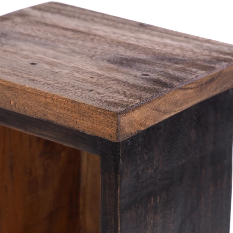 HOLZ CD REGAL TOWER | 75cm, Holzregal, Buch CD Rack mit 4 Fächern | Farbe: 04 schwarz-natur