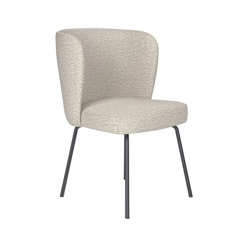 White Label Living Stuhl Stan Off-Weiß 4 Metallbeine – 57 × 53 × 82 cm