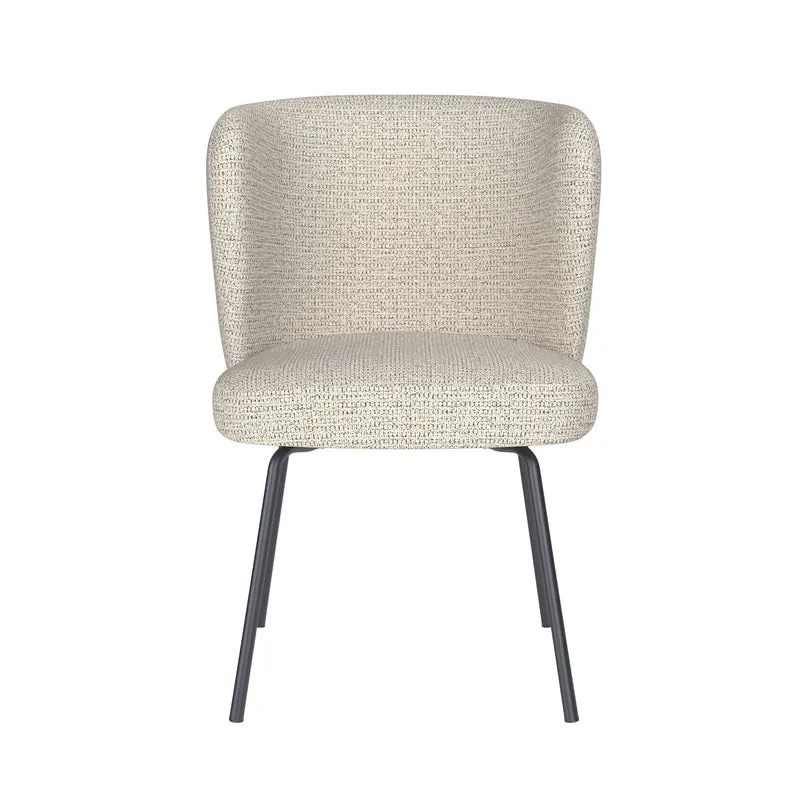 White Label Living Stuhl Stan Off-Weiß 4 Metallbeine – 57 × 53 × 82 cm