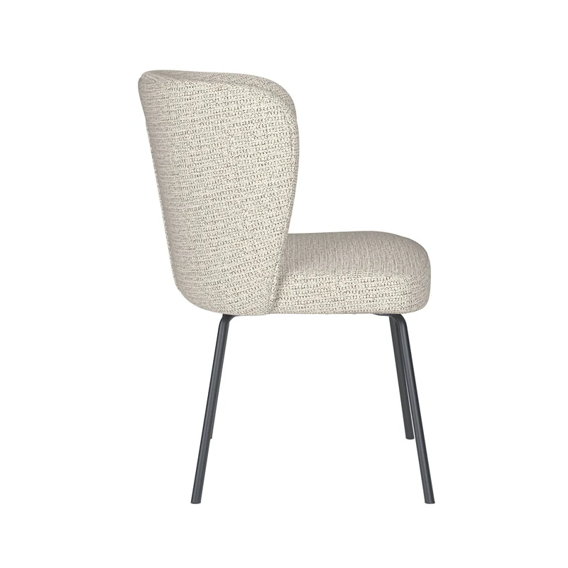White Label Living Stuhl Stan Off-Weiß 4 Metallbeine – 57 × 53 × 82 cm