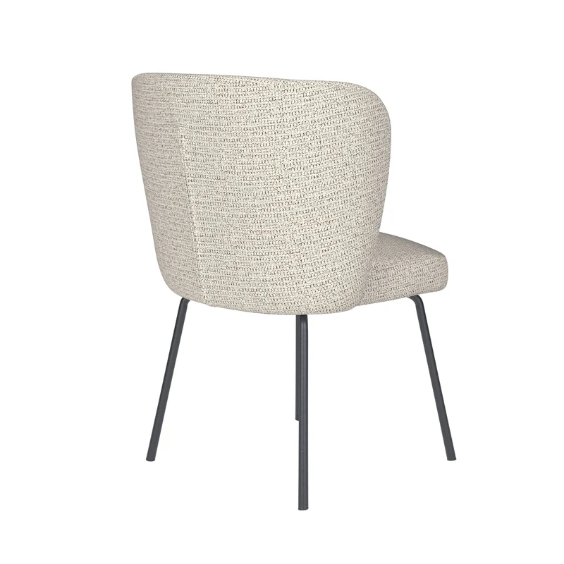 White Label Living Stuhl Stan Off-Weiß 4 Metallbeine – 57 × 53 × 82 cm