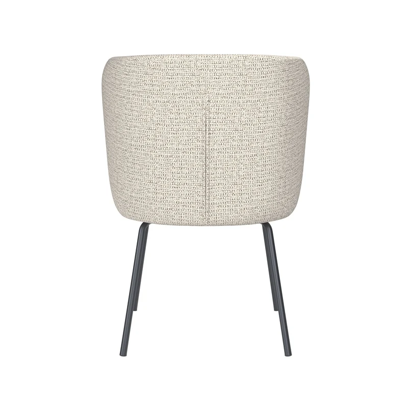 White Label Living Stuhl Stan Off-Weiß 4 Metallbeine – 57 × 53 × 82 cm