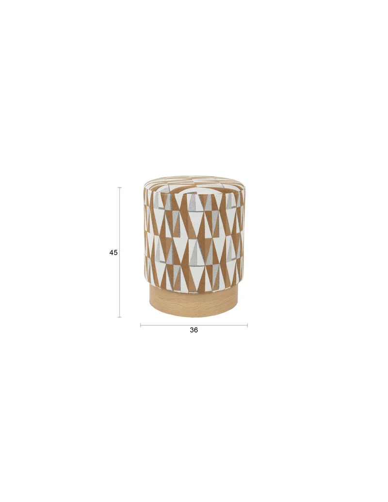 White Label Living Hocker Ziggy – Polyester, 36 × 36 × 45 cm