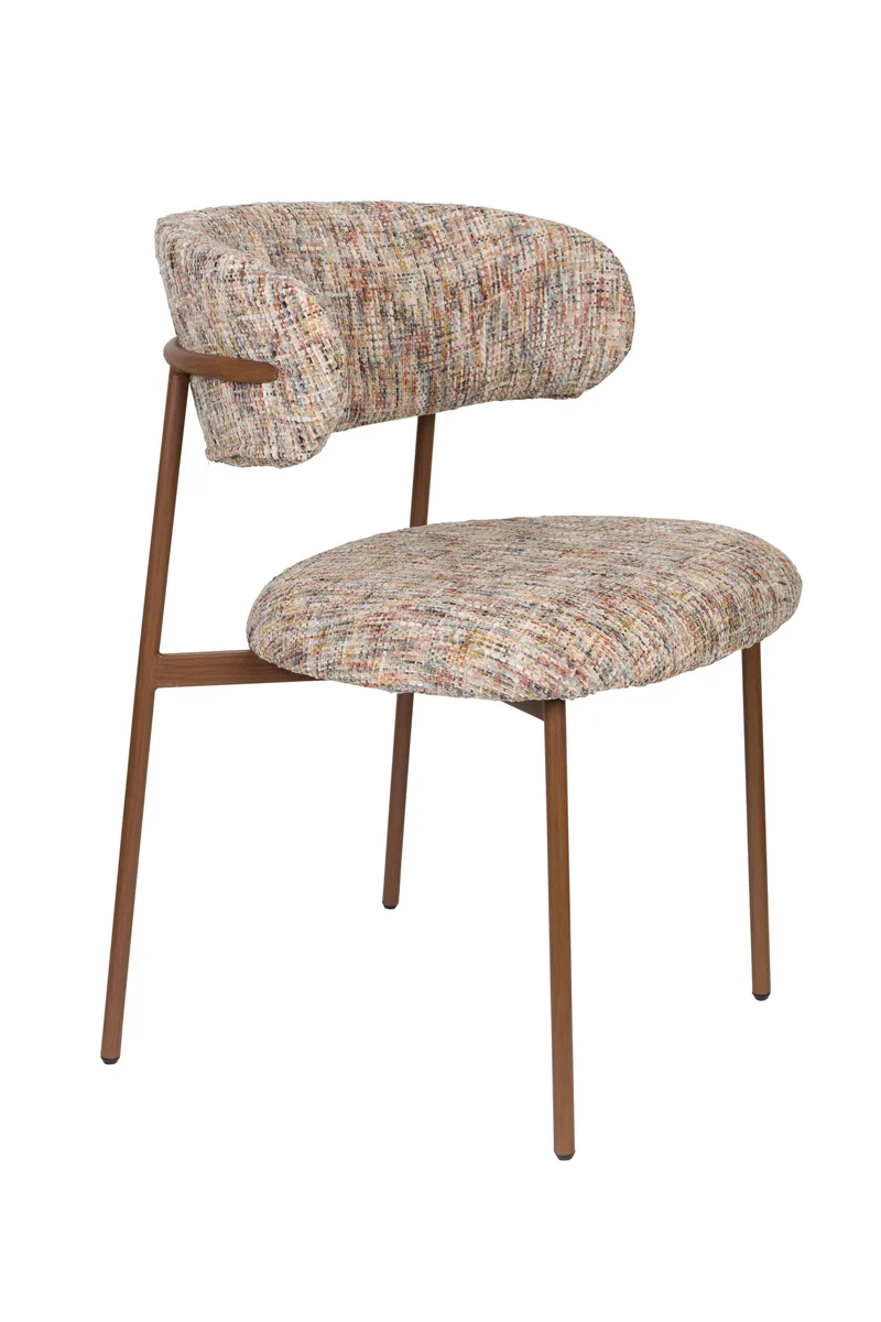 White Label Living Stuhl Claes Multicolour – Textil, 57,5 × 56,5 × 78,5 cm, 2er-Set