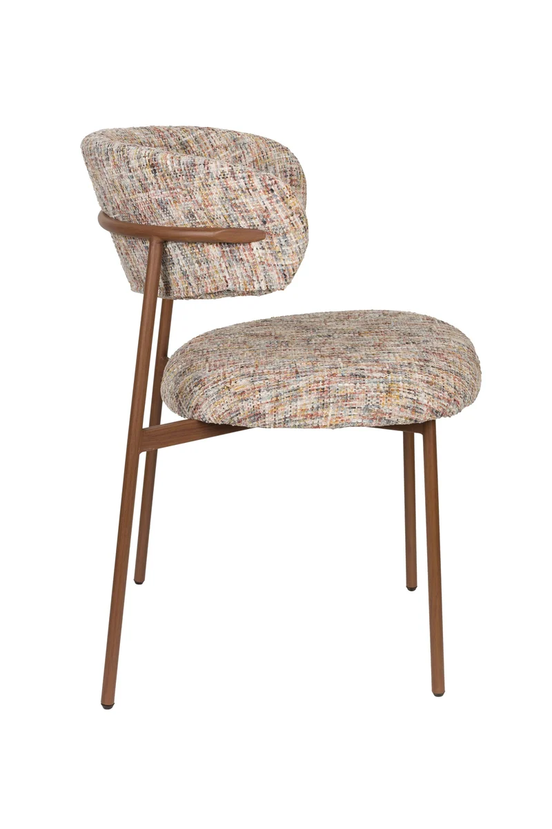 White Label Living Stuhl Claes Multicolour – Textil, 57,5 × 56,5 × 78,5 cm, 2er-Set