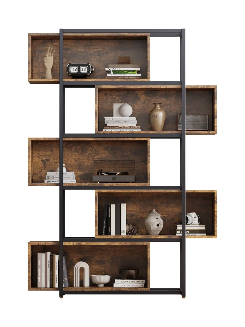 Industrielles Bücherregal mit 5 Etagen, 176 x 121 x 35 cm