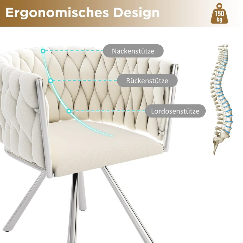 Esszimmerstuhl 360-Grad drehbar, 2er / 4er / 6er Set