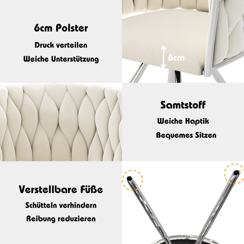 Esszimmerstuhl 360-Grad drehbar, 2er / 4er / 6er Set