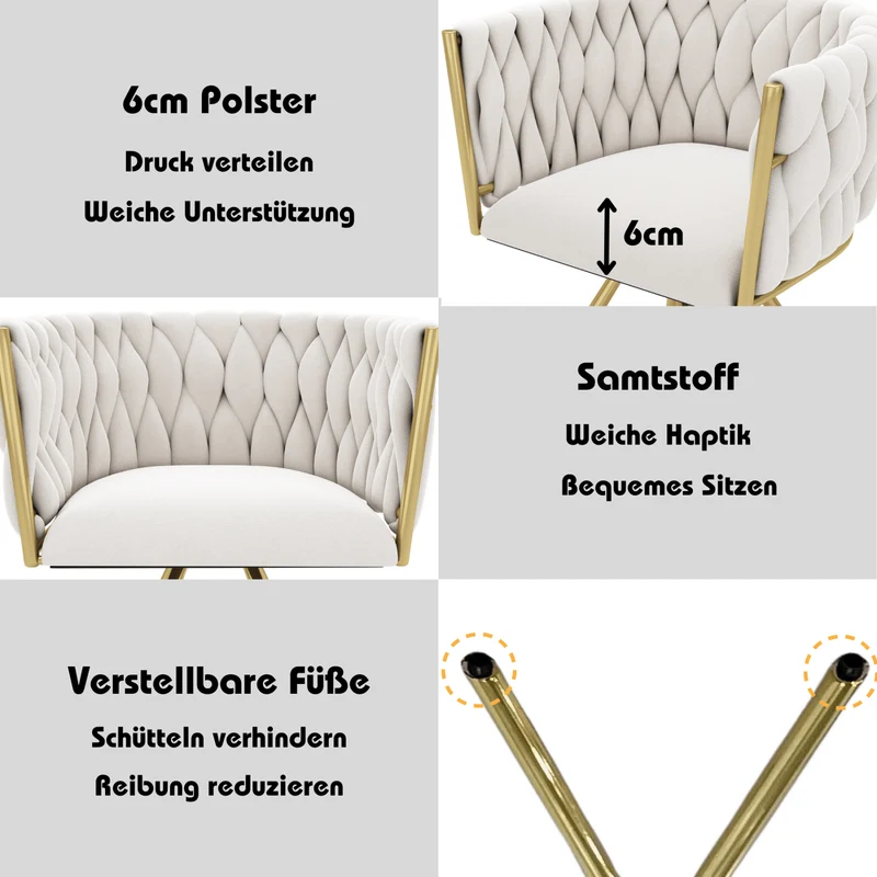 Esszimmerstuhl 360-Grad drehbar, 2er / 4er / 6er Set