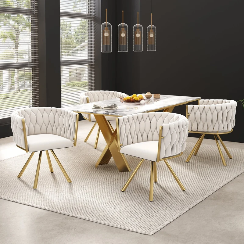 Esszimmerstuhl 360-Grad drehbar, 2er / 4er / 6er Set