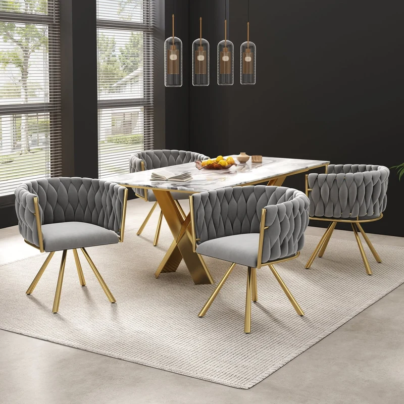 Esszimmerstuhl 360-Grad drehbar, 2er / 4er / 6er Set