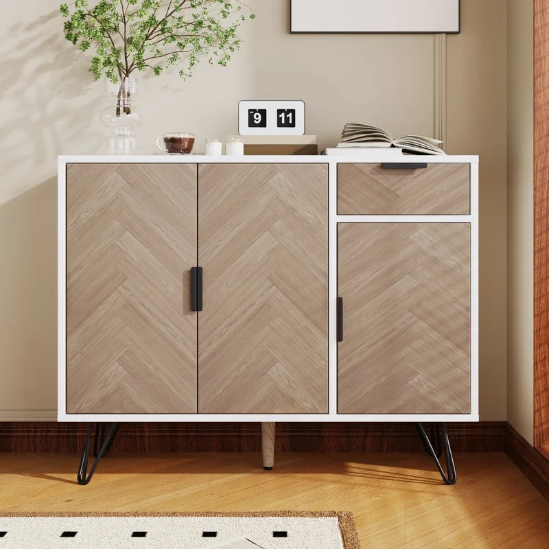 Sideboard mit Schublade und verstellbaren Einlegeböden, 90 x 30 x 71.5 cm