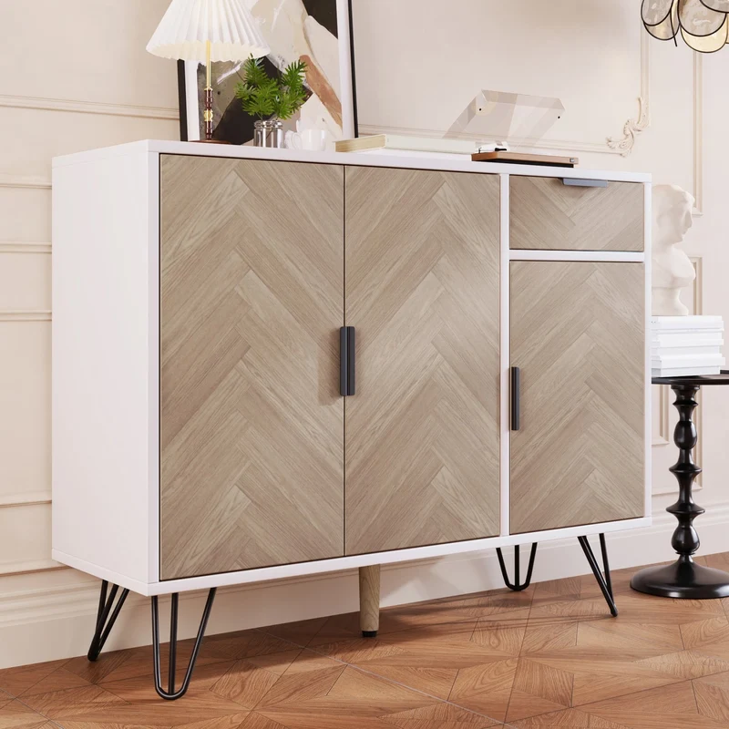 Sideboard mit Schublade und verstellbaren Einlegeböden, 90 x 30 x 71.5 cm