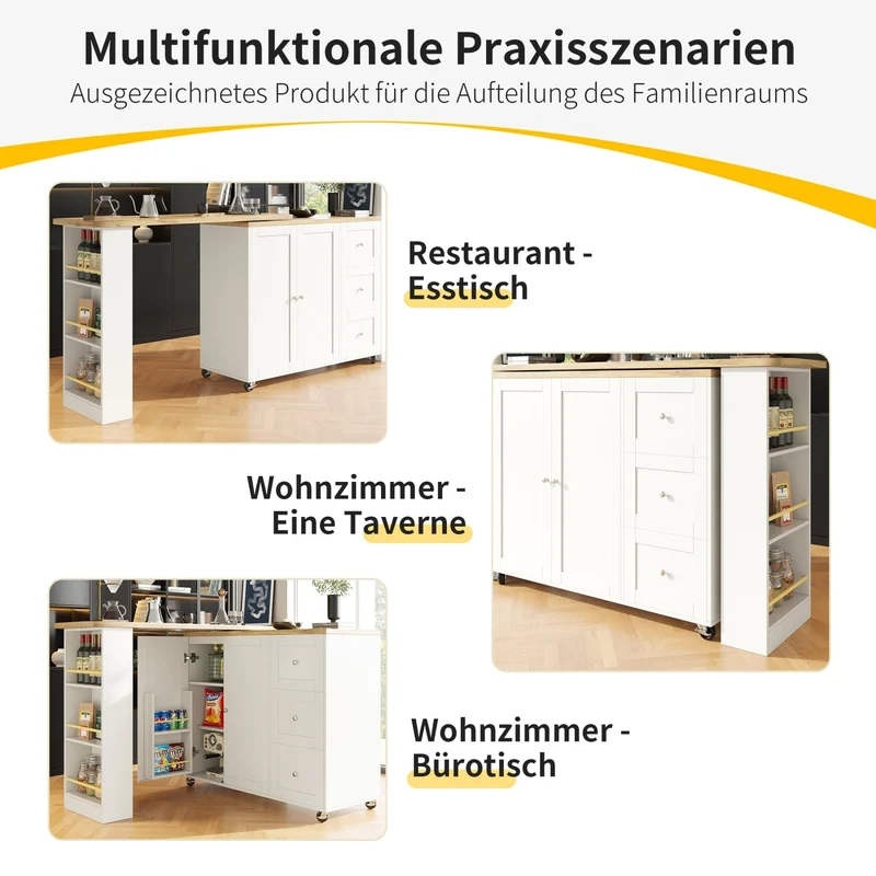 360° drehbarer Stehtisch auf Rollen