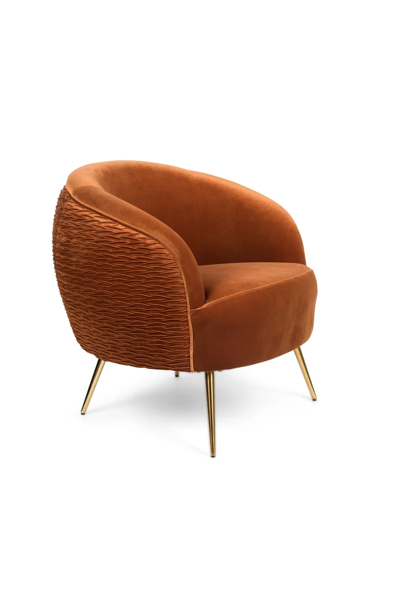 Bold Monkey Loungesessel So Curvy – Orange, Stoff, 73 × 72 × 79 cm